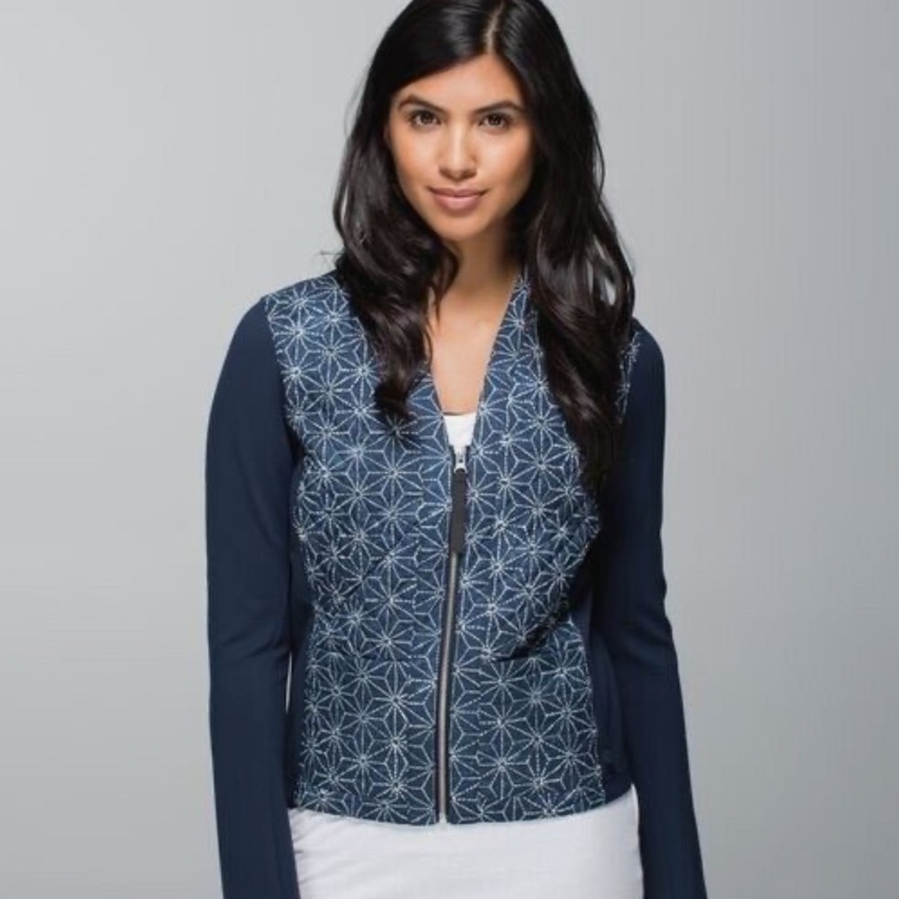 Lululemon Cardigan Again  Exploded Sashiko Star Inkwell Ghost Jacket Patterned